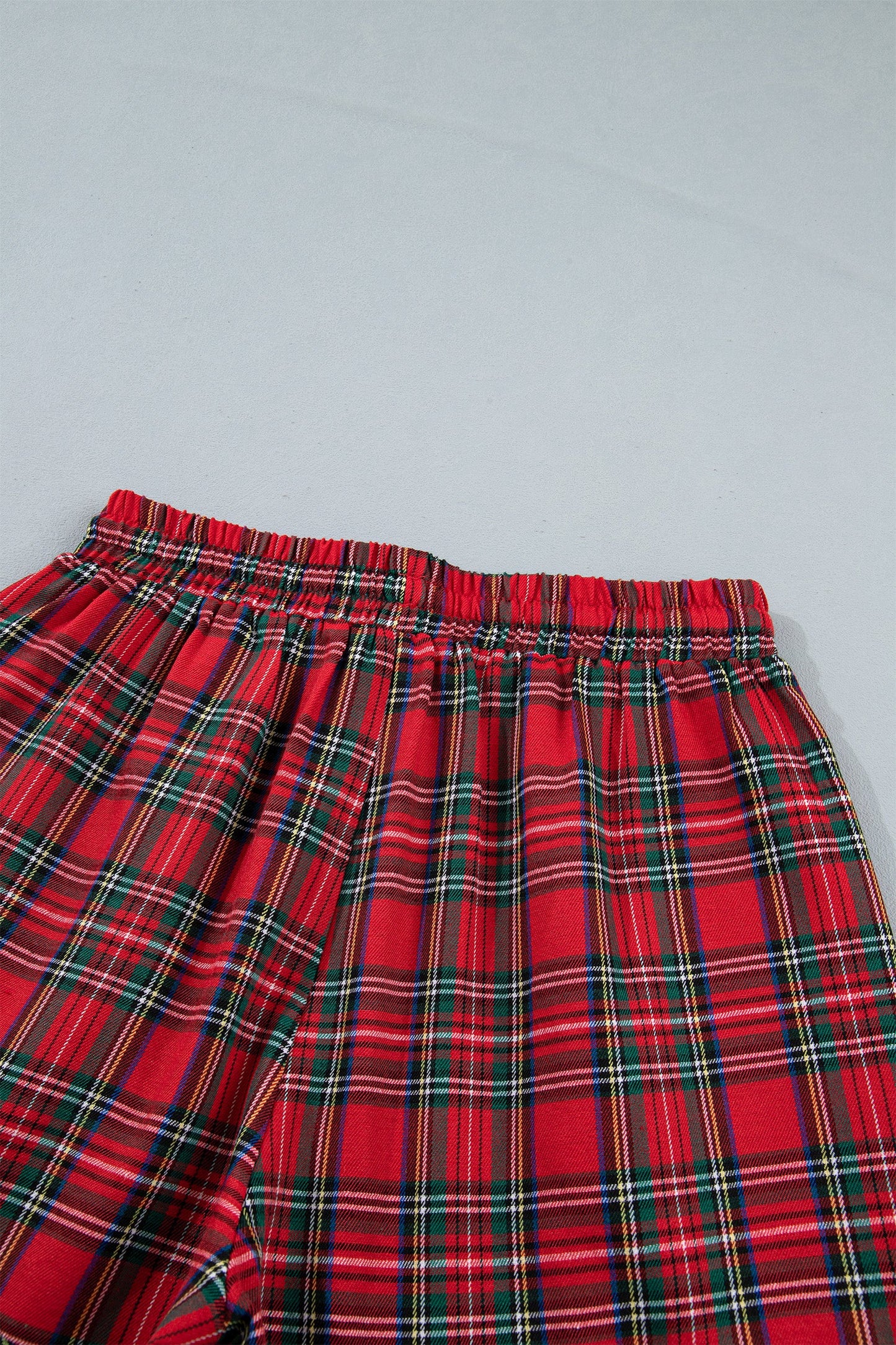 White Christmas Plaid MERRY Graphic Top & Shorts Set with plaid detail women's boutique fashion