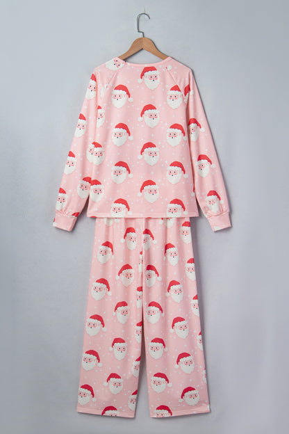Christmas Santa Raglan Top & Pants Pajama Set