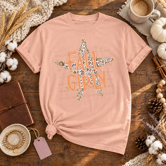 Fall Girl Floral Star Graphic Tee