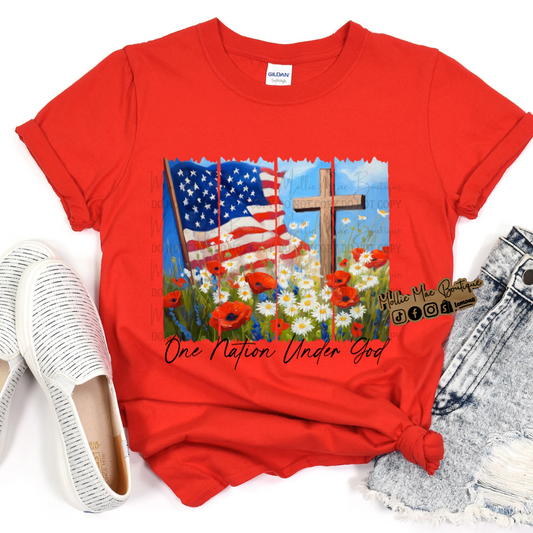 One Nation Under God Flag Tshirt