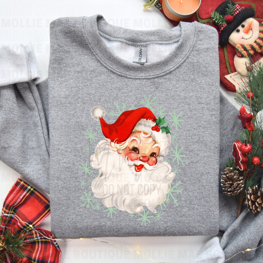 Vintage Santa Snowflakes Christmas Sweatshirt