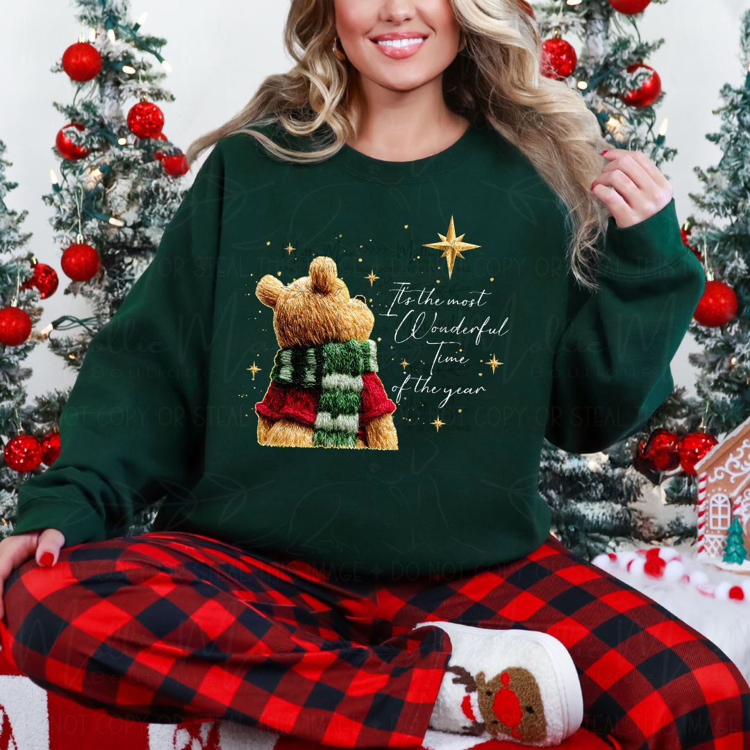 Honey Bear Christmas Graphic Sweatshirt
