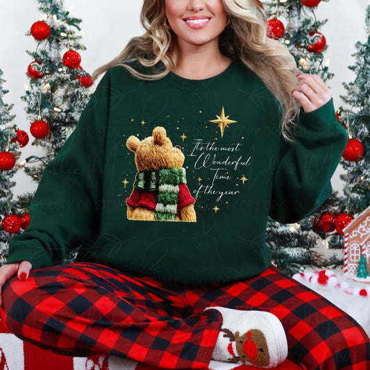 Honey Bear Christmas Graphic Sweatshirt