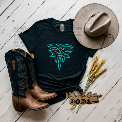 Turquoise Boot Stitch