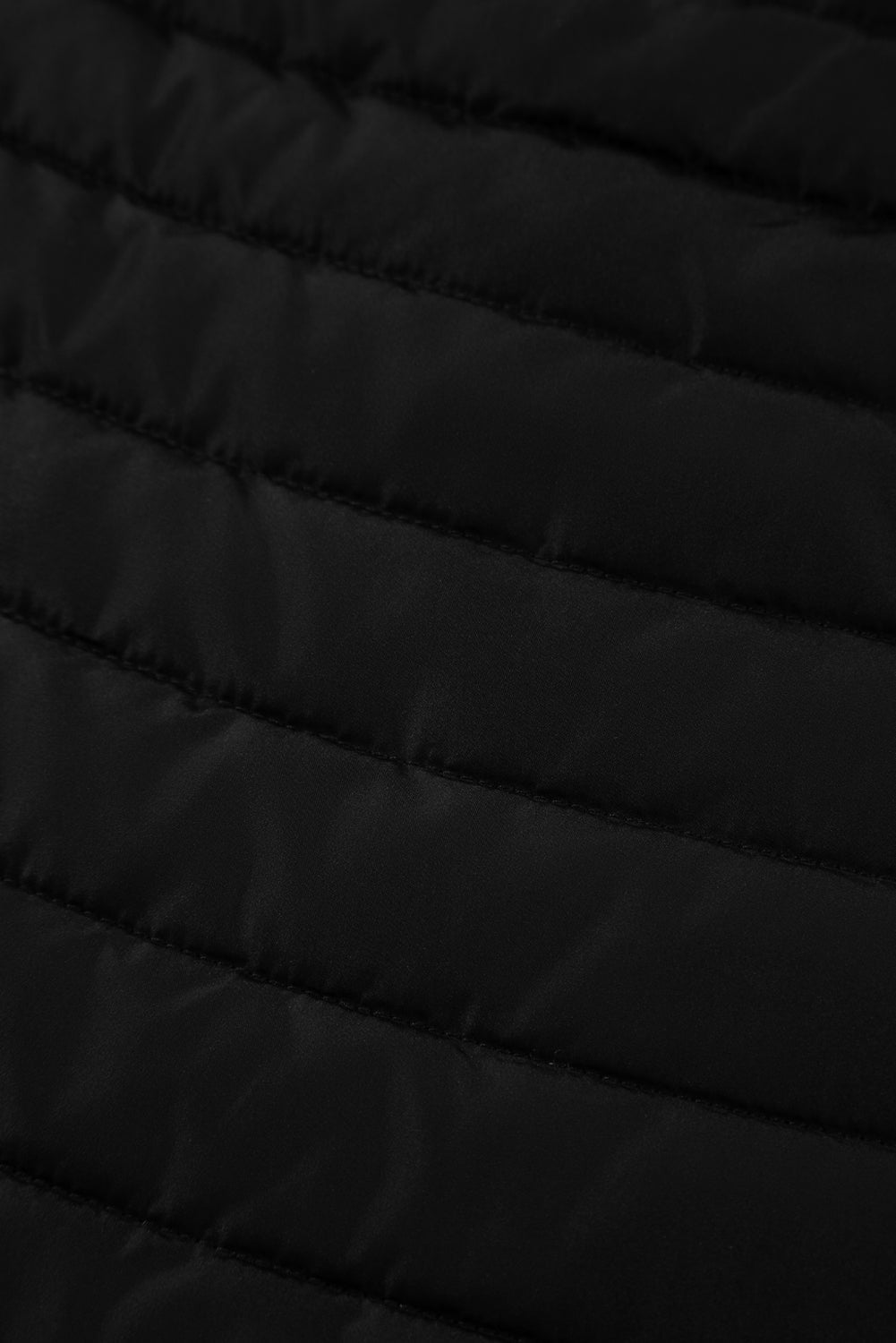 black plush stand collar zip-up puffer vest boutique outerwear