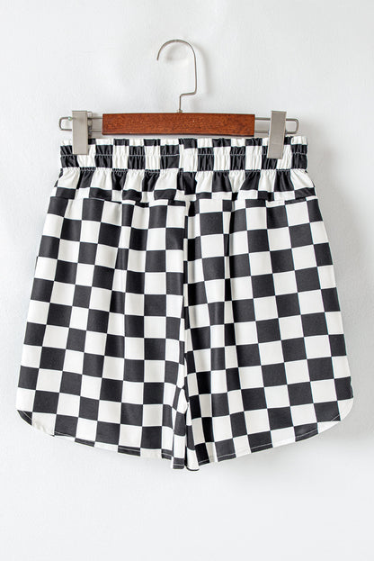 Checker High Waist Casual Shorts boutique clothing from Mollie Mae Boutique