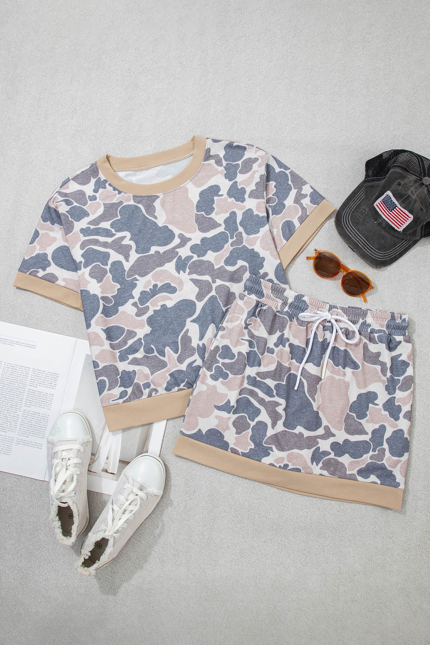 Retro Camo Colorblock Top & Trim Skort Set Pretty Bash women's boutique top from Mollie Mae Boutique