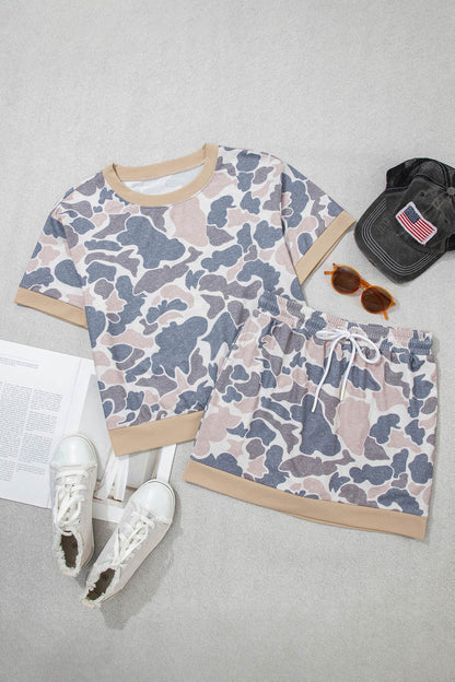 Retro Camo Colorblock Top & Trim Skort Set Pretty Bash women's boutique top from Mollie Mae Boutique