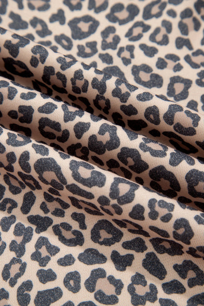 multicolor leopard print high neck ribbed trim sweatshirt with leopard print, high neckline and ribbed trim, women’s boutique fashion