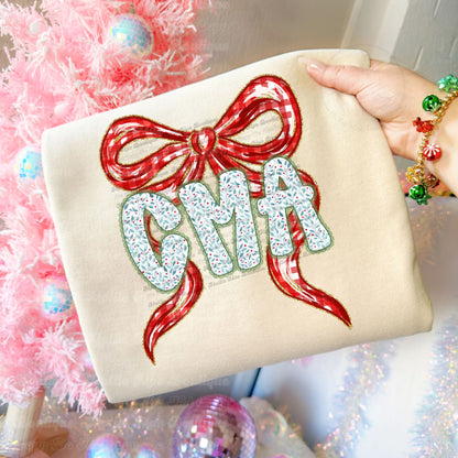 Merry CMA Bow Christmas Sweatshirt or Tee