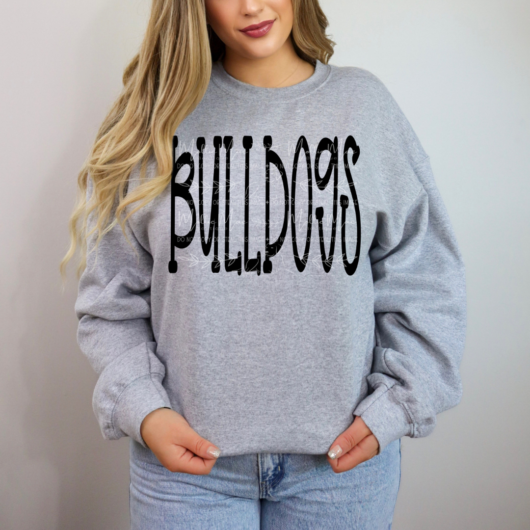 Bulldogs Script Spirit Graphic Tee or Sweatshirt