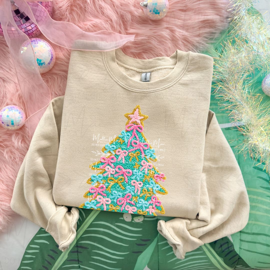 Faux Knit O Bow’tiful Tree Graphic Sweatshirt