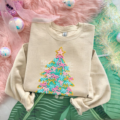 Faux Knit O Bow’tiful Tree Graphic Sweatshirt