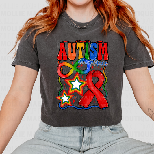 Autism Acceptance Rainbow Graphic Tee