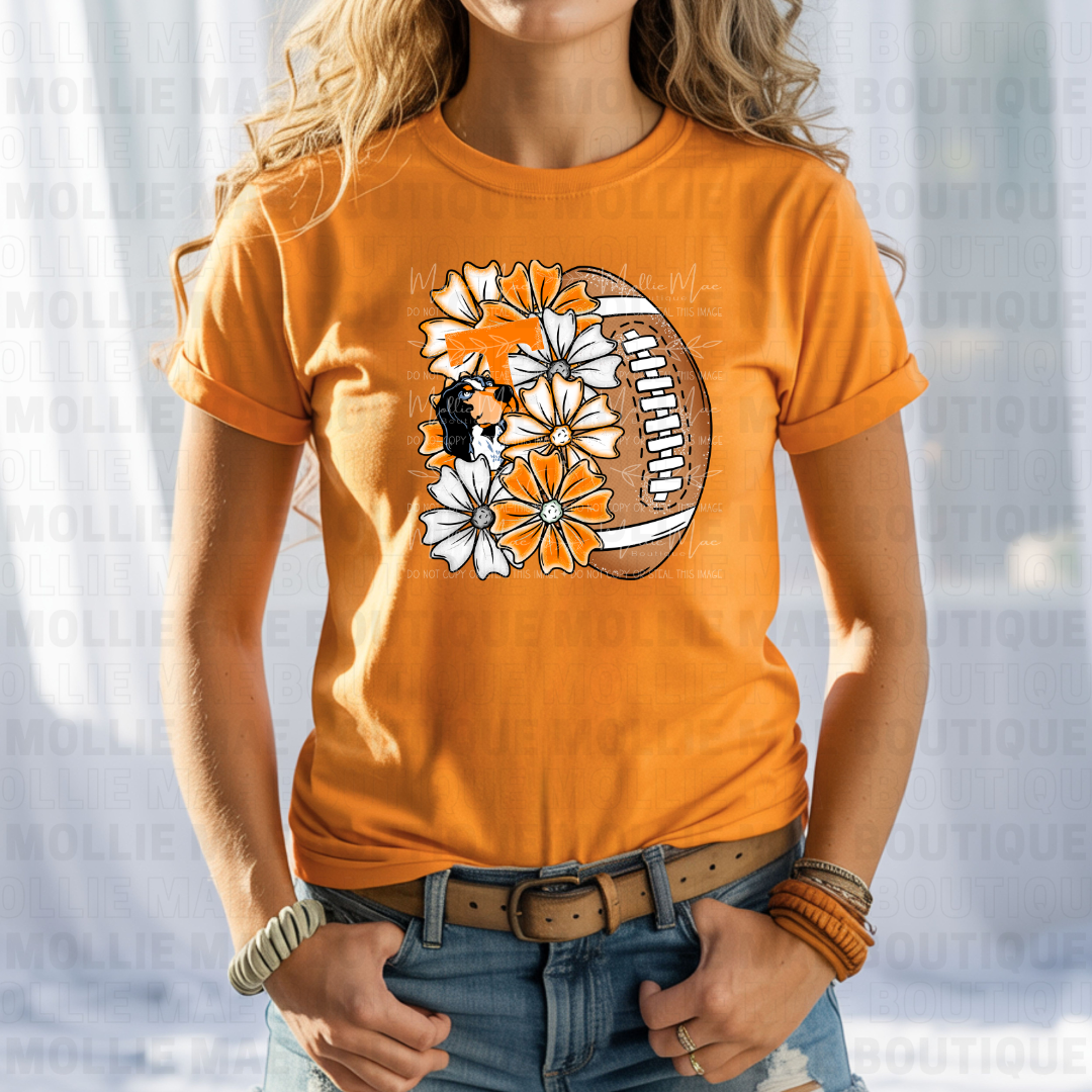 TN Smokey Floral Graphic Tee – Gildan Charcoal or Tennessee Orange