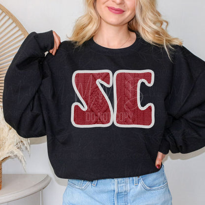 SEC College Faux Knit Graphic Sweatshirt or Tee