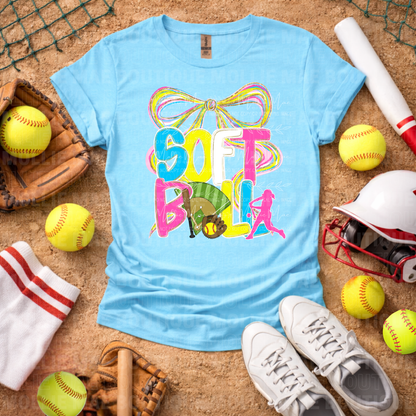 Softball Bow Graphic Tee