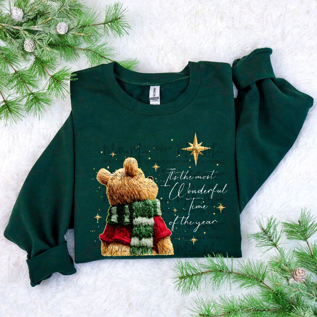 Honey Bear Christmas Graphic Sweatshirt