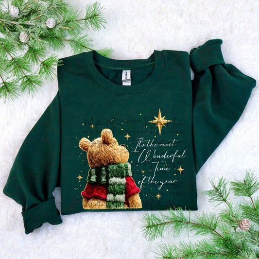 Honey Bear Christmas Graphic Sweatshirt