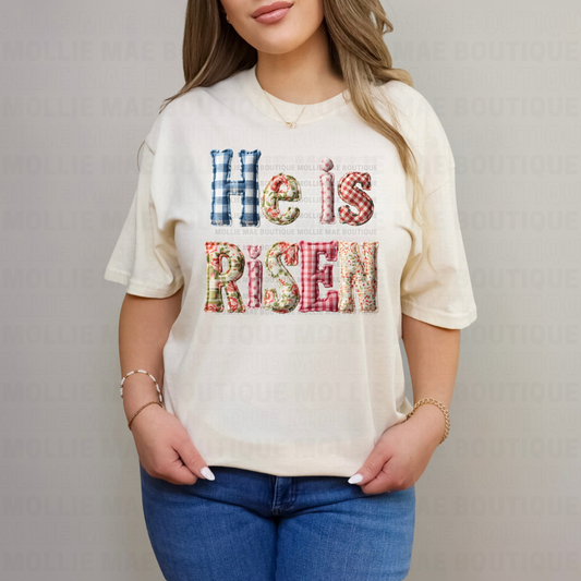 He Is Risen Patchwork Graphic Tee