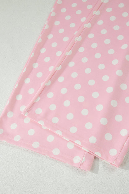 Polka Dot Mock Neck Top & Pants Set