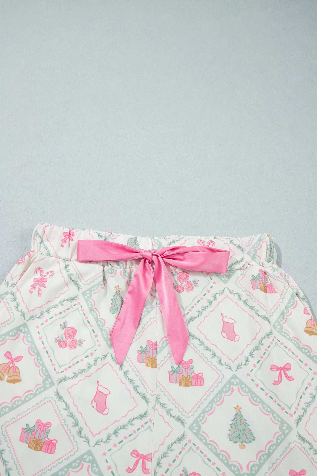 Christmas Patchwork Henley Top & Pant Pajama Set