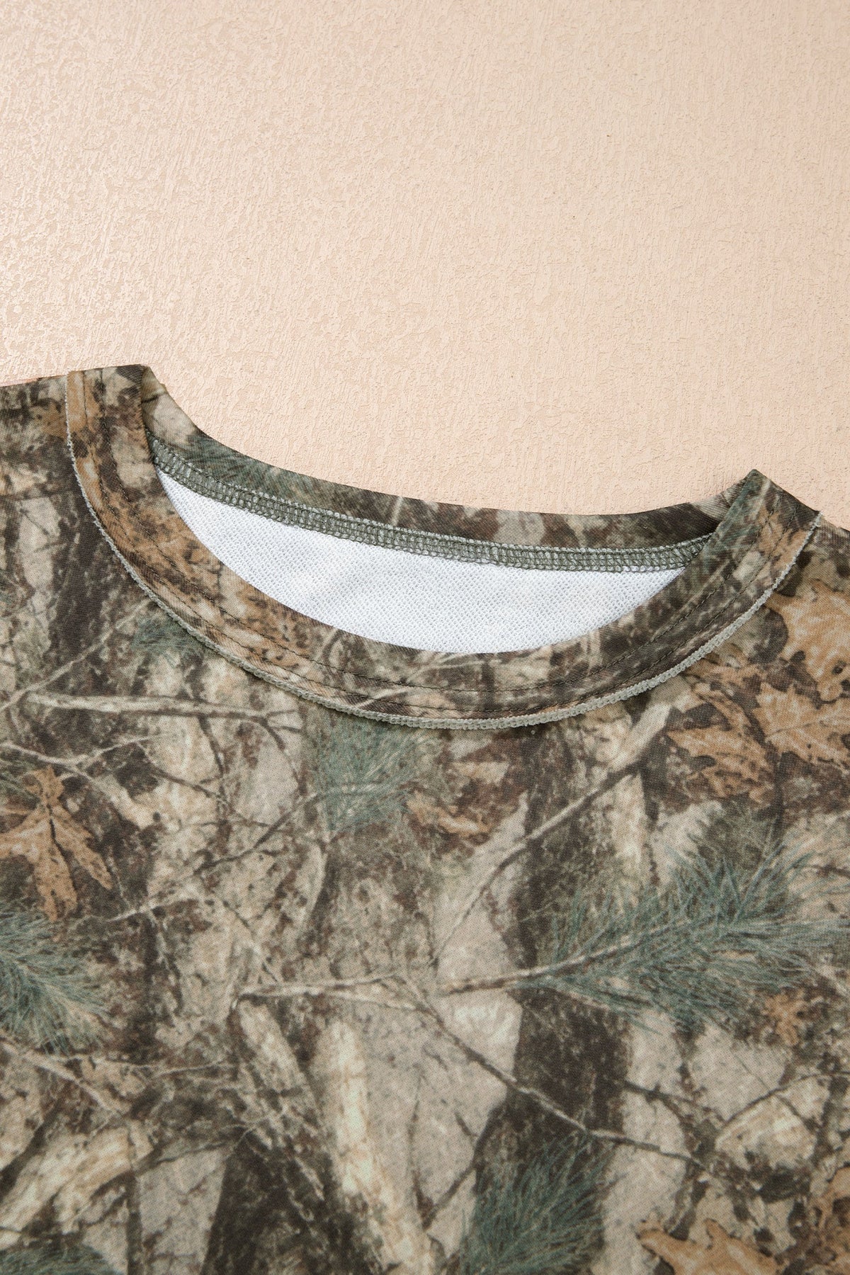green woodland camo long sleeve top and pants two-piece boutique outfit
