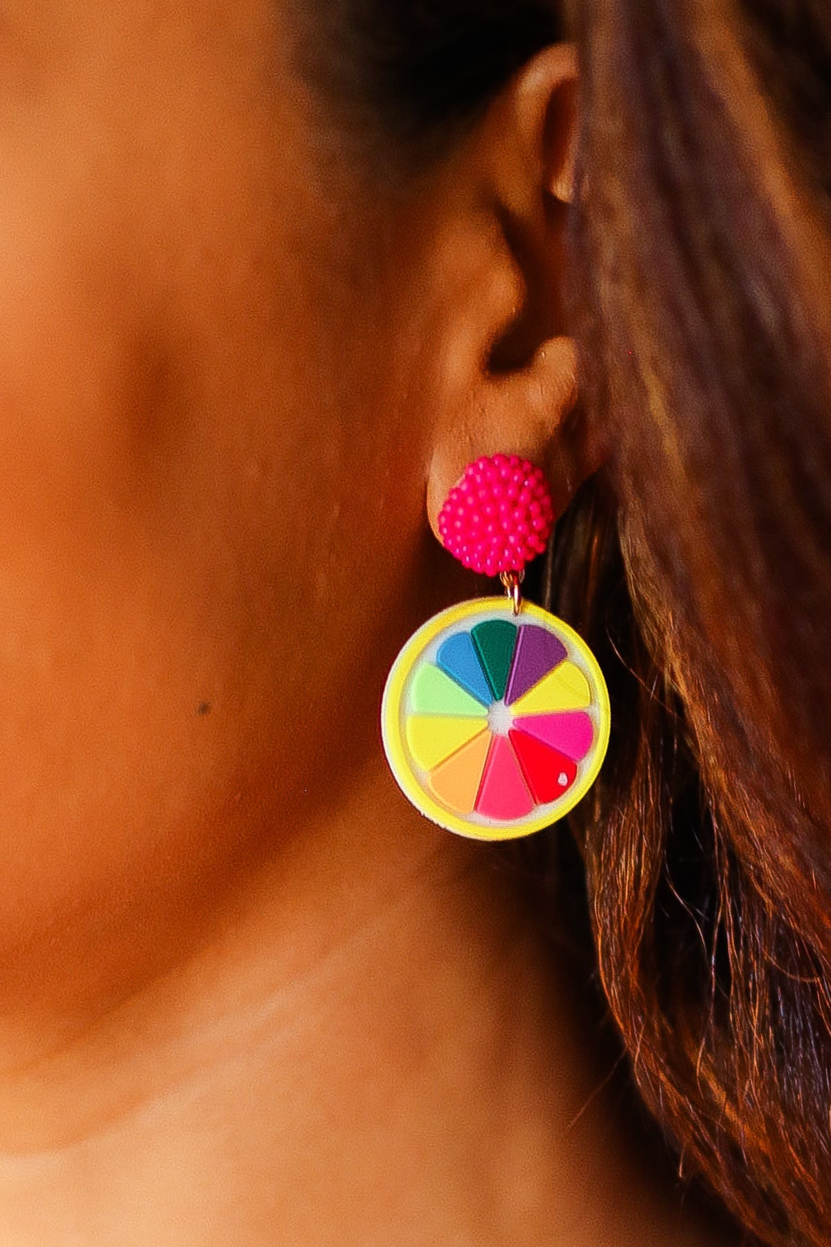 ICON Multicolor Lemon Slice Dangle Earrings