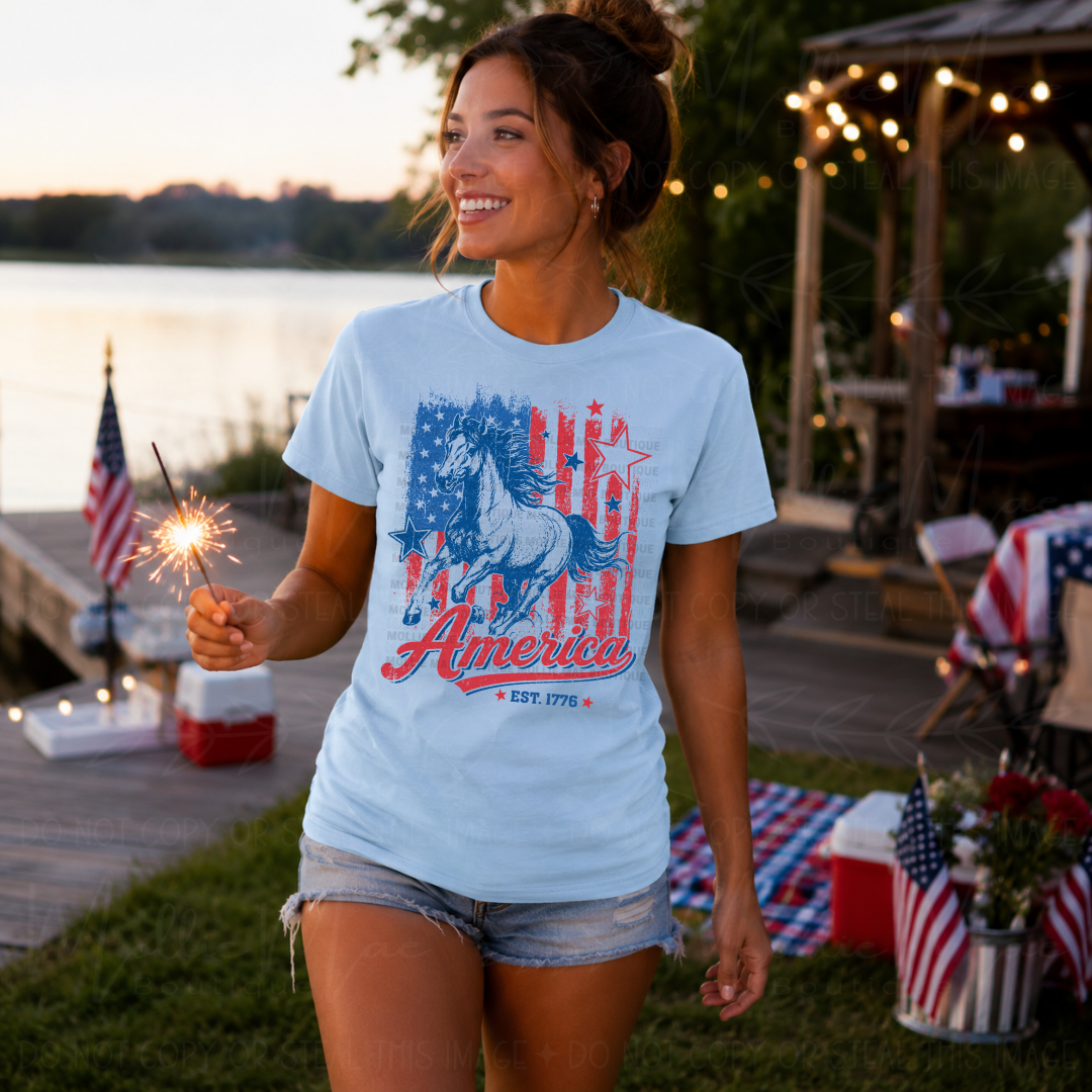 American Horse Patriotic Graphic Tee