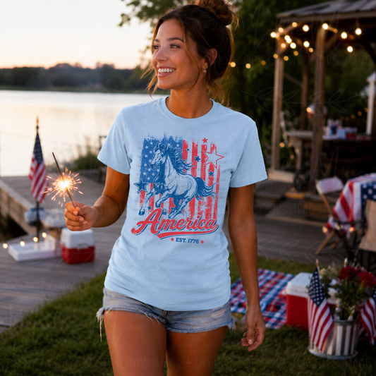 American Horse Patriotic Graphic Tee