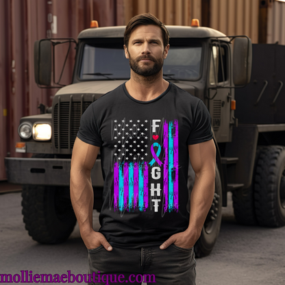 Suicide Awarness Fight Flag Tshirt