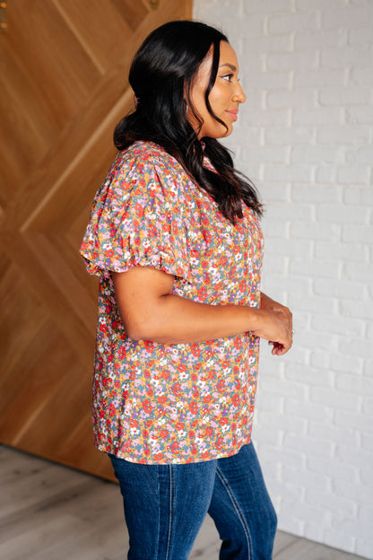 Bohemian Moment Floral Mock Neck Blouse boutique clothing from Mollie Mae Boutique
