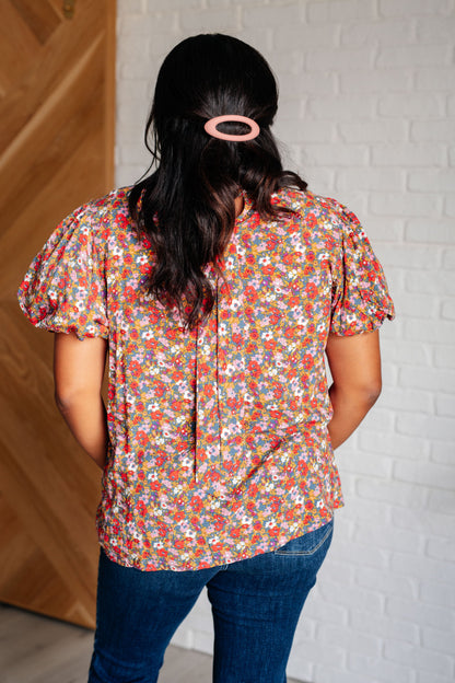 Bohemian Moment Floral Mock Neck Blouse boutique clothing from Mollie Mae Boutique