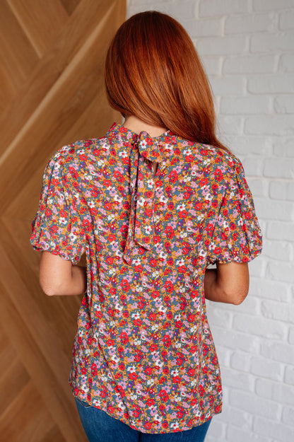 Bohemian Moment Floral Mock Neck Blouse boutique clothing from Mollie Mae Boutique