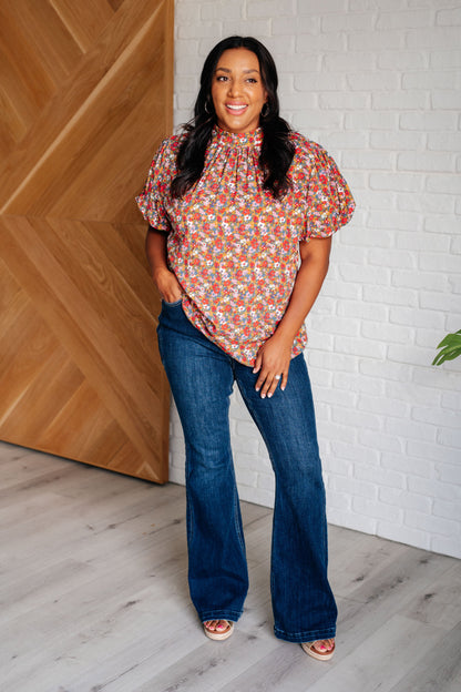 Bohemian Moment Floral Mock Neck Blouse boutique clothing from Mollie Mae Boutique
