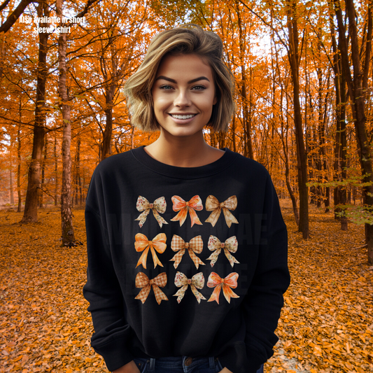 Fall Coquette Bows Graphic Sweatshirt