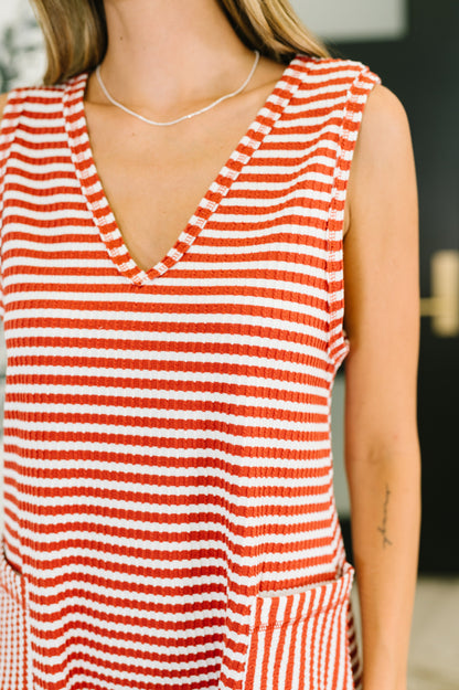 Caught You Staring Ribbed Knit Romper in Rust boutique apparel from Mollie Mae Boutique