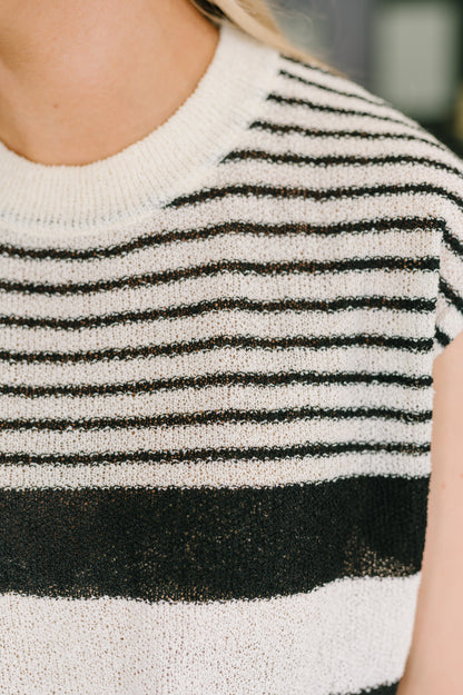 Chic and Sweet Striped Knit Top boutique fashion from Mollie Mae Boutique