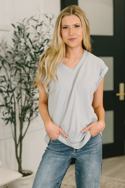 Classic Timeless V-Neck Tee in Pearl Grey boutique fashion by Mollie Mae Boutique