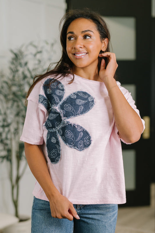 Exactly My Type Paisley Floral Applique Top boutique top from Mollie Mae Boutique
