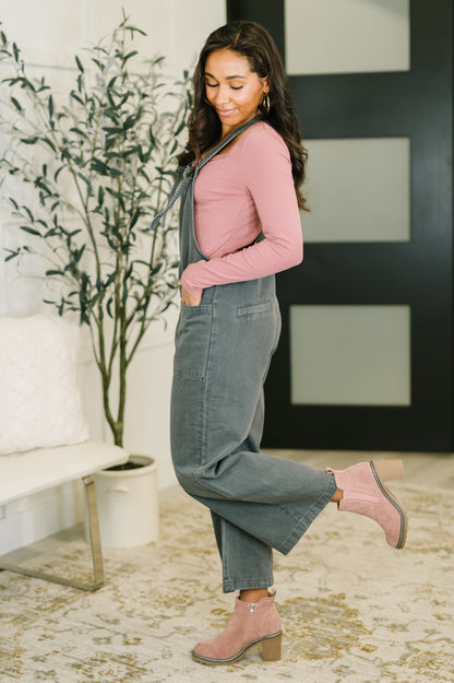 Exactly Where You Are Jumpsuit in Ash Black