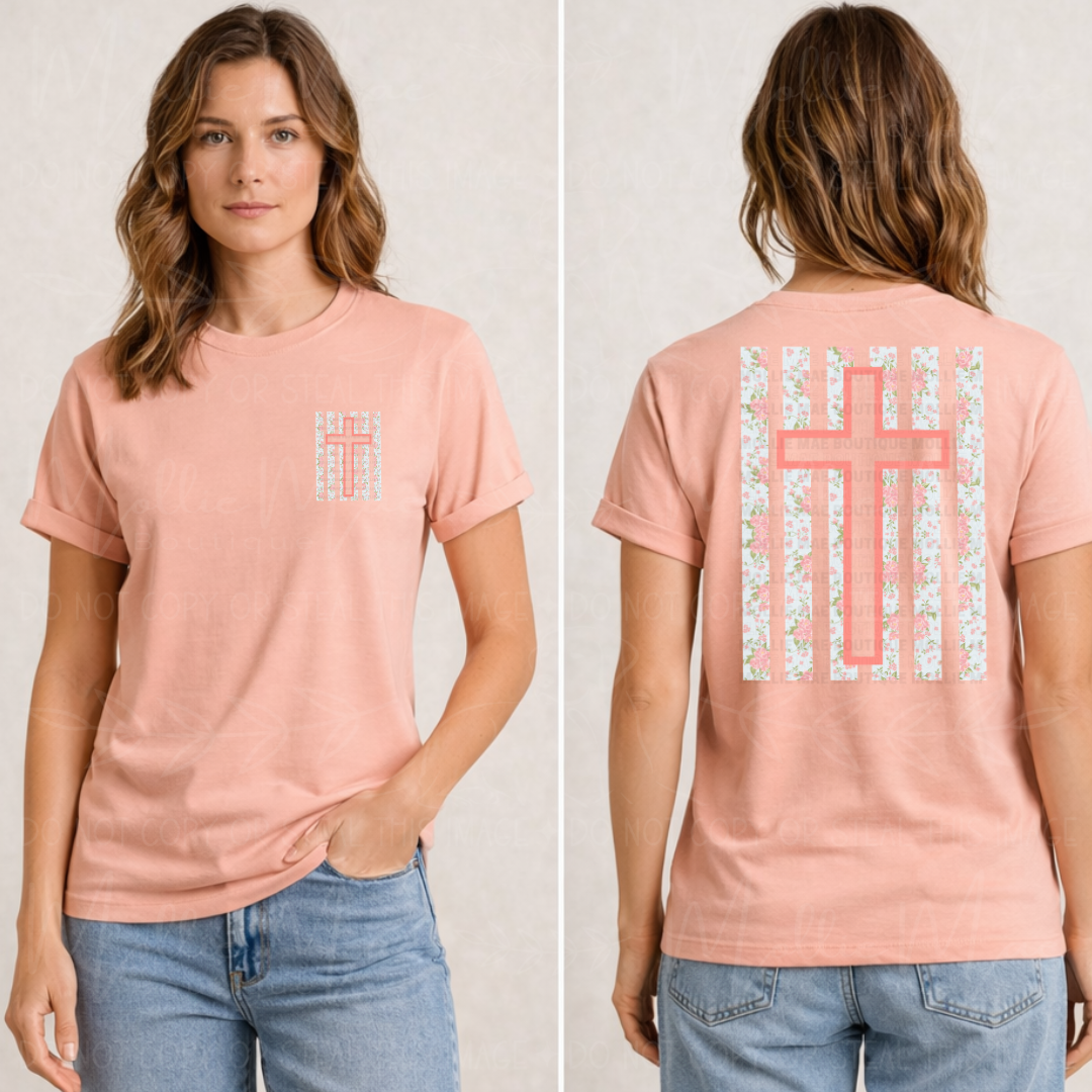 Floral Cross Graphic Tee