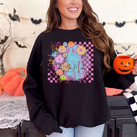 Neon Floral Ghostie Graphic Tee or Sweatshirt