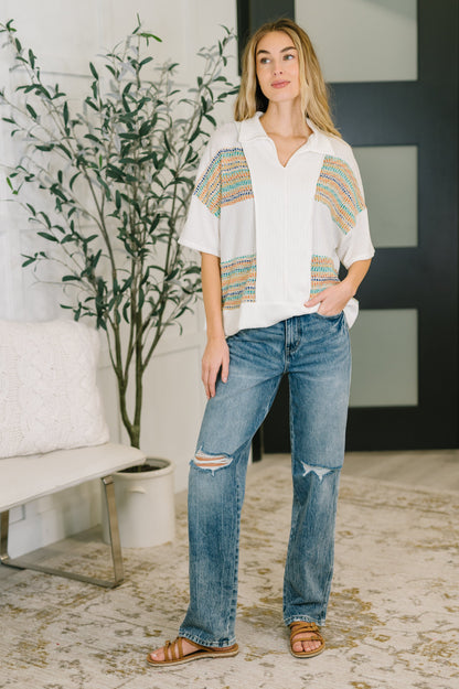 Good For Me Collared Knit Top boutique top at Mollie Mae Boutique