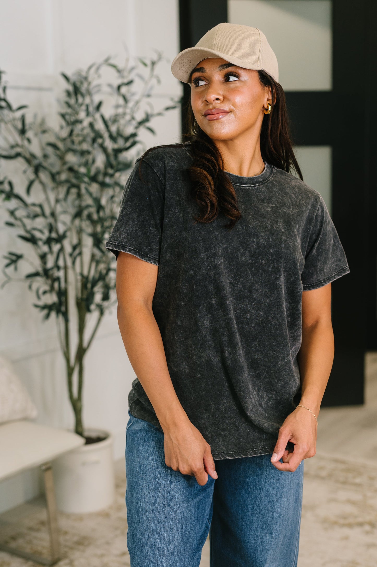 Had to Be There Mineral Wash Tee in Ash Black boutique apparel from Mollie Mae Boutique