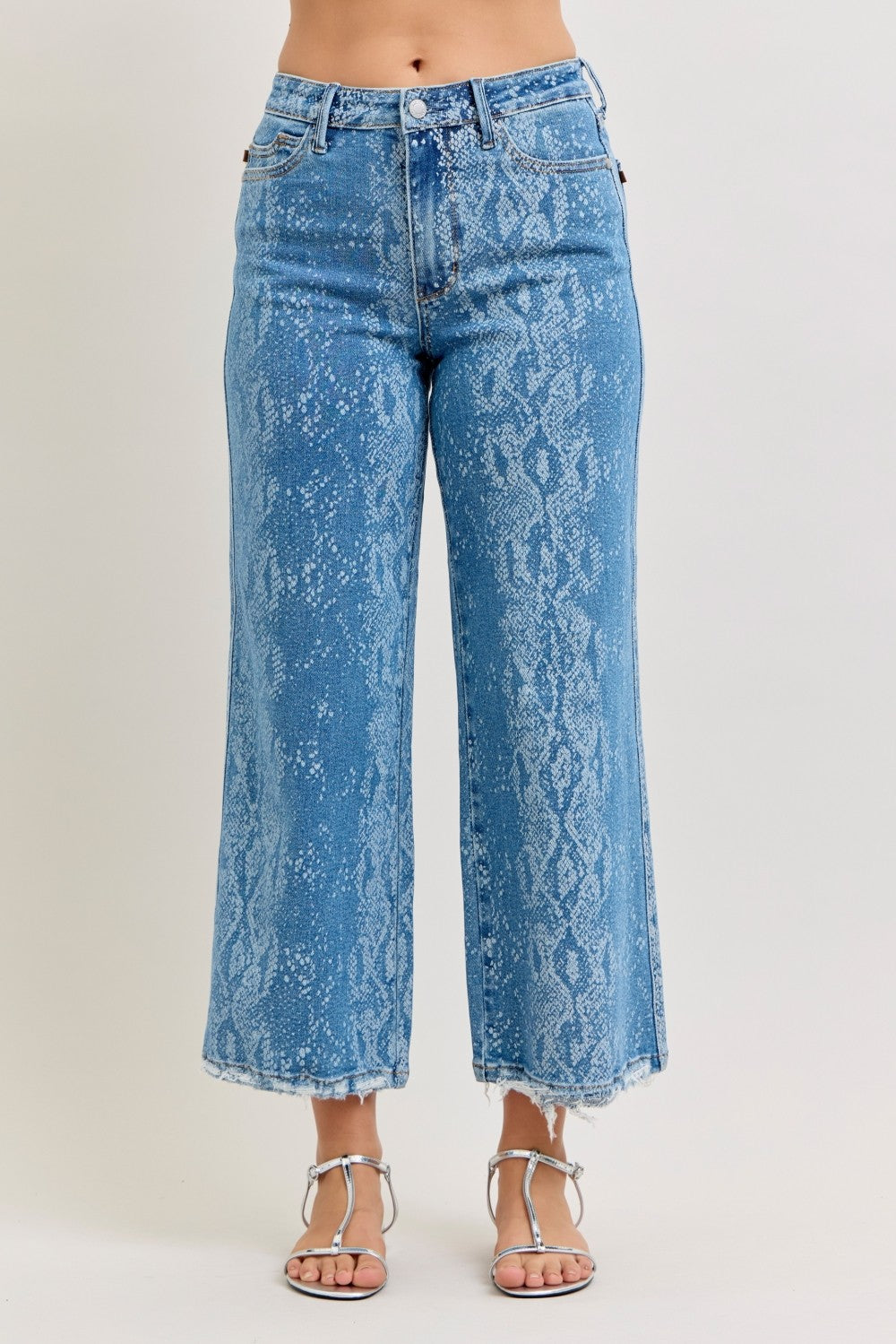 Judy Blue High Rise Ankle Wide Leg Jeans