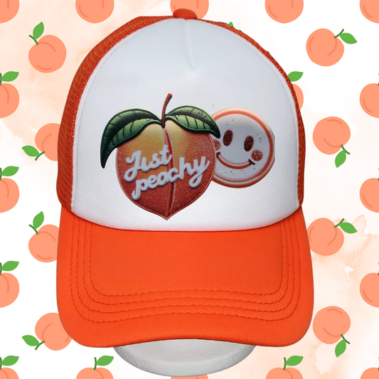 Just Peachy Smiley Trucker Hat