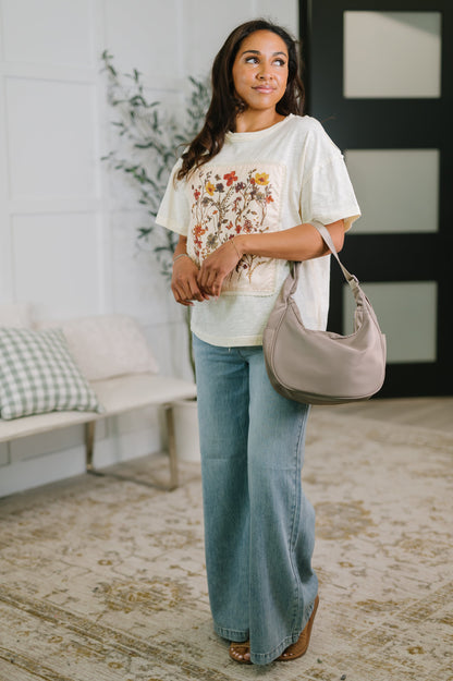 Knee Deep in Flowers We Applique Top boutique top from Mollie Mae Boutique