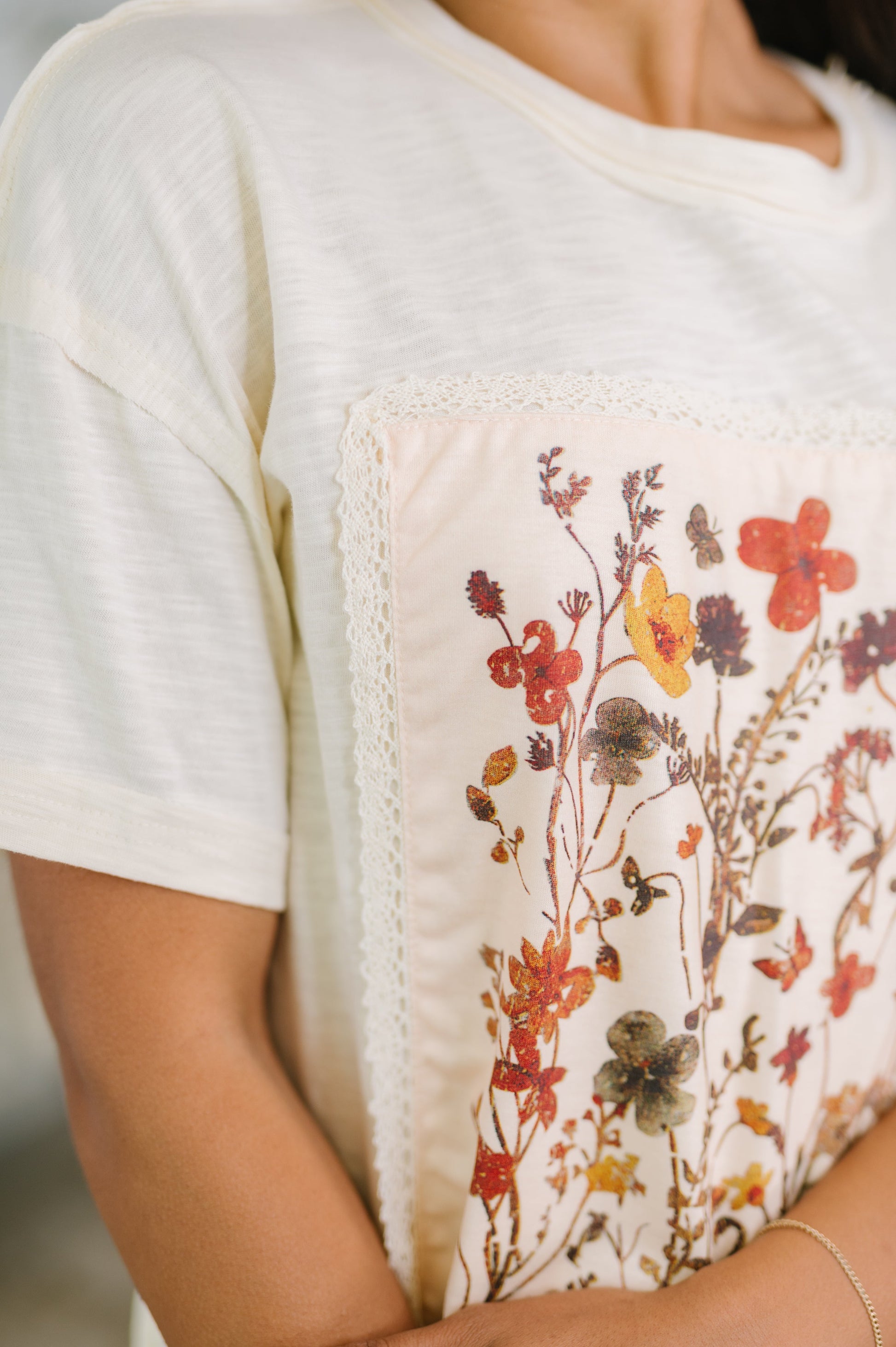 Knee Deep in Flowers We Applique Top boutique top from Mollie Mae Boutique
