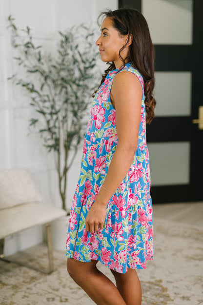 Lizzy Three Tier Tank Dress in Falling Floral boutique dress from Mollie Mae Boutique